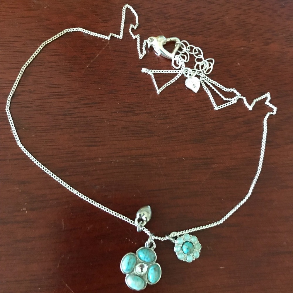 swarovski turquoise flower necklace